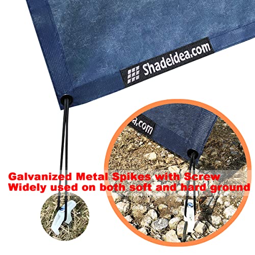 RV Sun Shade Screen for Awning Side - 9' 6'' X 7' 6'' Navy Blue Mesh Sunshade Motorhome Camping Trailer UV Sunblocker Canopy Sunscreen - Shadeidea Offer 3 Years Lasting