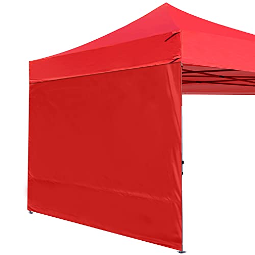 ABCCANOPY Instant Canopy SunWall 10x10 FT, 1 Pack Sidewall Only, Red