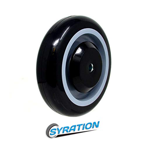 SYRATION 5" 10 Pack Polyurethane Stepped and Full Tread Face w/Double Ball Bearing Shopping Cart Wheel 2500 lbs Total Capacity