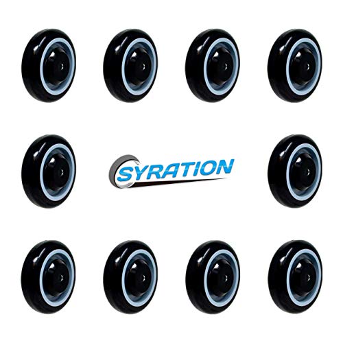 SYRATION 5" 10 Pack Polyurethane Stepped and Full Tread Face w/Double Ball Bearing Shopping Cart Wheel 2500 lbs Total Capacity