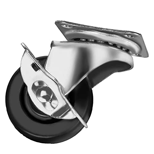 12 PK 2" Swivel Caster with Brake Wheels Hard Rubber Base with Top Plate & Bearing