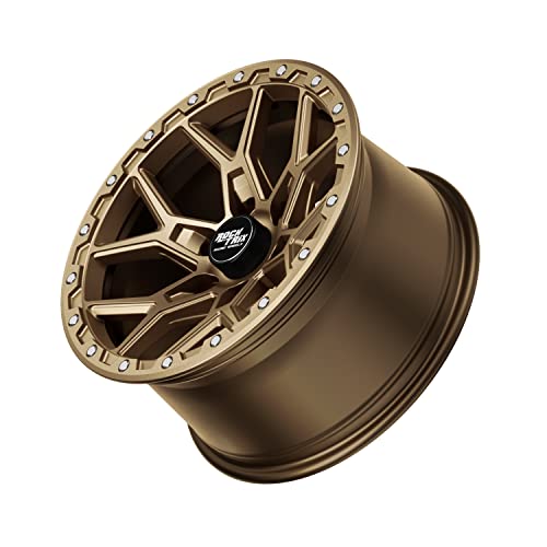 RockTrix RT107 17 Inch Wheel Compatible with 01-23 Toyota Tacoma, 02-23 4Runner, FJ Cruiser, 99-06 Tundra, 6x5.5" 6x139.7 Bolt Pattern, 17x9-12mm Offset, 4.5" Backspace, 106.1mm Bore, Matte Bronze