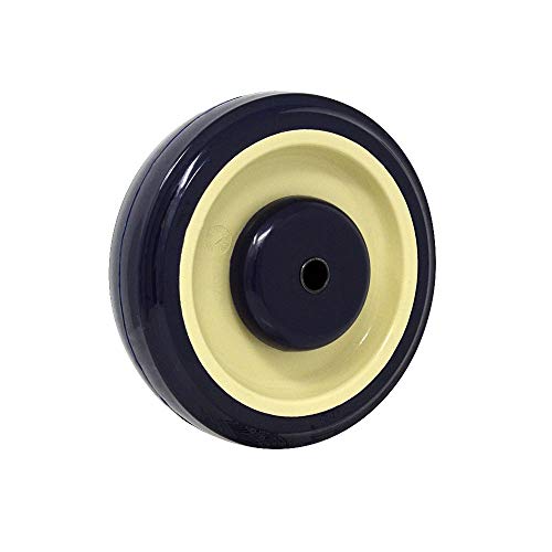 SYRATION 5" 4 Pack Polyurethane Stepped and Full Tread Face Shopping Cart Wheel Caster Replacement Kit 1400 lbs Total Capacity (5 inches Pack of 4, Dark Blue Beige Stepped Face)