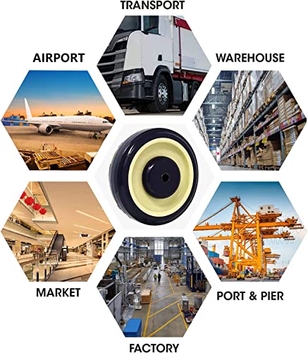 SYRATION 5" 4 Pack Polyurethane Stepped and Full Tread Face w/Double Ball Bearing Shopping Cart Wheel 1400 lbs Total Capacity