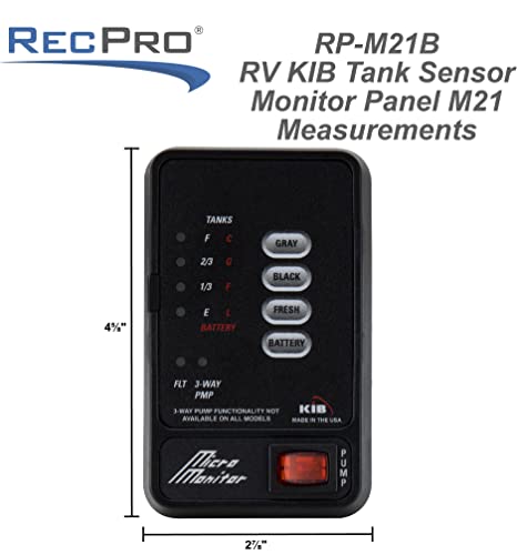 RecPro Tank Sensor Monitor Panel M21 | KIB Replacement | Panel Only | Level Sensor | Fresh Water or Holding Tank Level Sensor (White)