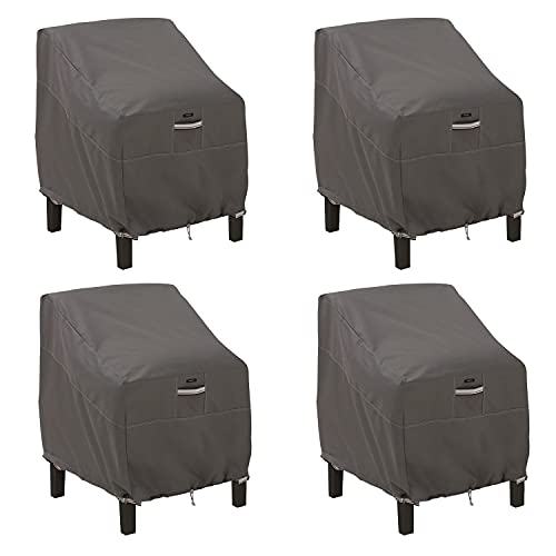 Classic Accessories Ravenna Water-Resistant 38 Inch Patio Lounge Chair Cover, 4 Pack, Chaise Lounge Covers Outdoor