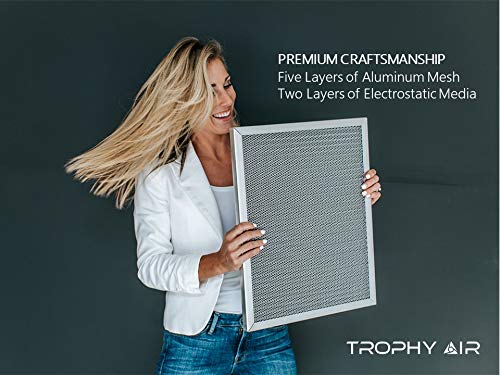 Trophy Air Washable Electrostatic HVAC Furnace Air Filter, Lasts a Lifetime, 6 Stage Permanent Air Filter, Healthier Home or Office, Made in The USA - Increases Airflow (12x24x1)