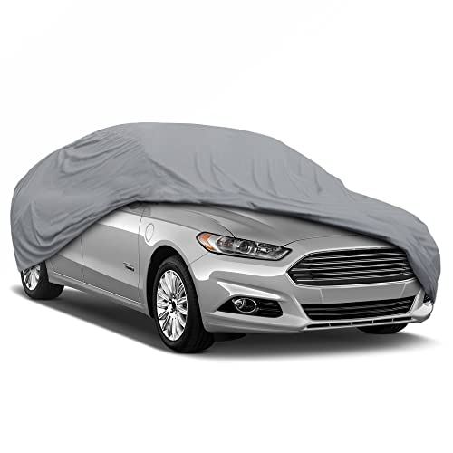 Motor Trend 4-Layer 4-Season Waterproof Car Cover All Weather Water-proof Outdoor UV Protection for Heavy Duty Use Full Cover for Cars Up to 190"