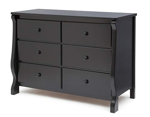 Delta Children Universal 6 Drawer Dresser, Greenguard Gold Certified, Black