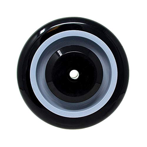 SYRATION 5" 4 Pack Polyurethane Stepped and Full Tread Face Shopping Cart Wheel Caster Replacement Kit 1400 lbs Total Capacity (5 inches Pack of 4, Black Gray Full Face)