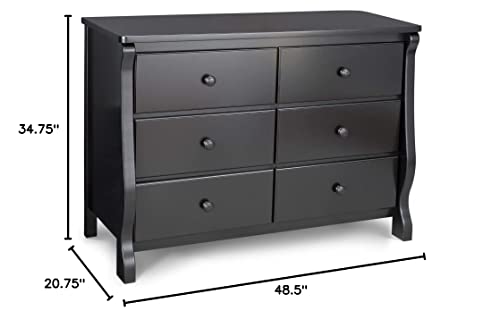 Delta Children Universal 6 Drawer Dresser, Greenguard Gold Certified, Black