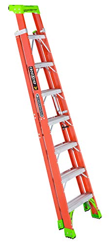 Louisville Ladder 8-Foot Fiberglass Step/Shelf Ladder, 300-Pound Capacity, Orange, FXS1508