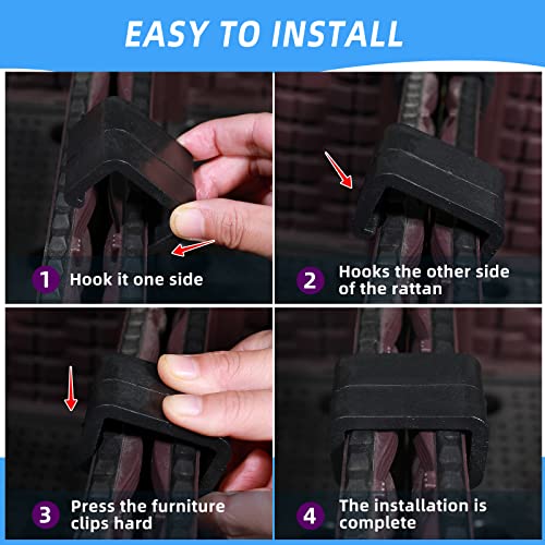 SUQ I OME 10 pack Outdoor Patio Rattan Wicker Furniture Sectional Module Sofa Chair Clip Fasteners Connectors, Suit for Tube Width 1.74 inches (Size S, 1.74 inches)