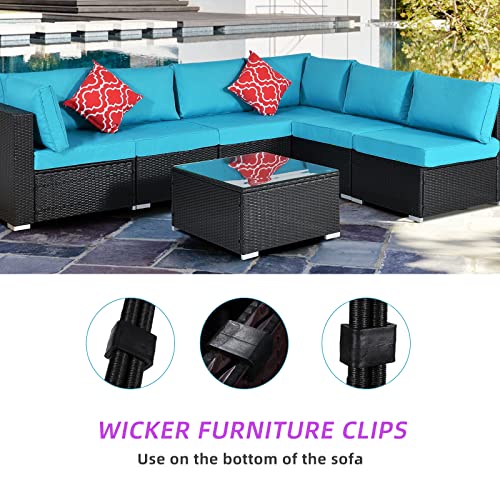 SUQ I OME 10 pack Outdoor Patio Rattan Wicker Furniture Sectional Module Sofa Chair Clip Fasteners Connectors, Suit for Tube Width 1.74 inches (Size S, 1.74 inches)