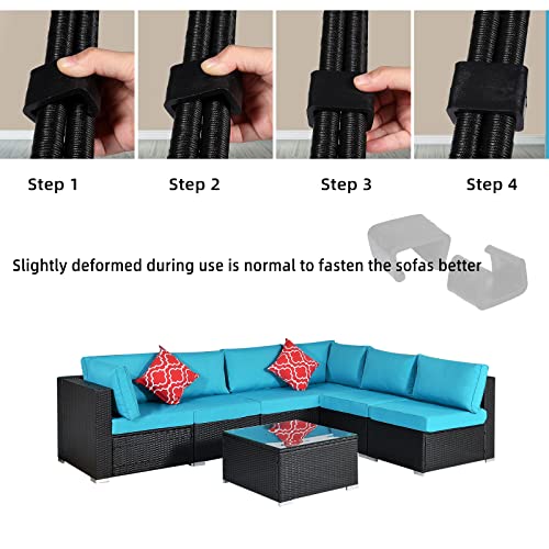 SUQ I OME 10 pack Outdoor Patio Rattan Wicker Furniture Sectional Module Sofa Chair Clip Fasteners Connectors, Suit for Tube Width 1.74 inches (Size S, 1.74 inches)