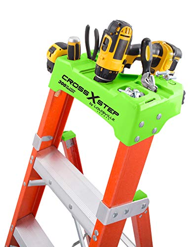 Louisville Ladder FXS1510 Cross Step/Shelf Ladder, 10-feet, Orange