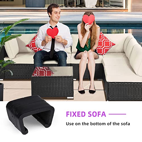 SUQ I OME 10 pack Outdoor Patio Rattan Wicker Furniture Sectional Module Sofa Chair Clip Fasteners Connectors, Suit for Tube Width 1.74 inches (Size S, 1.74 inches)