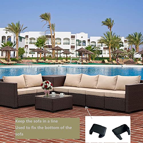 SUQ I OME 10 pack Outdoor Patio Rattan Wicker Furniture Sectional Module Sofa Chair Clip Fasteners Connectors, Suit for Tube Width 1.74 inches (Size S, 1.74 inches)