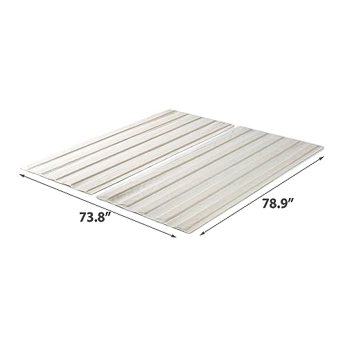 ZINUS Compack Fabric Covered Wood Slats / Bunkie Board / Box Spring Replacement, Natural, King