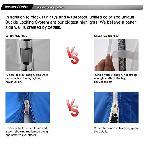 ABCCANOPY Instant Canopy SunWall 10x10 FT, 1 Pack Sidewall Only, Gray