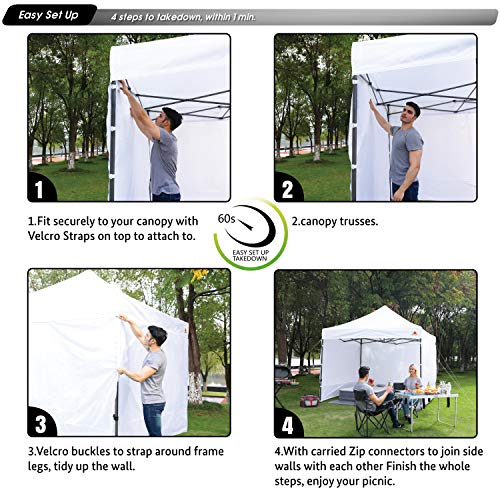 ABCCANOPY Instant Canopy SunWall 10x10 FT, 1 Pack Sidewall Only, Kelly Green