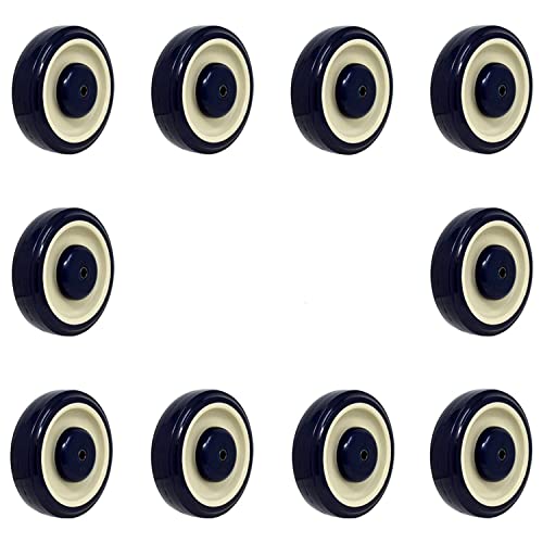 SYRATION 5" 10 Pack Polyurethane Stepped and Full Tread Face w/Double Ball Bearing Shopping Cart Wheel 2500 lbs Total Capacity