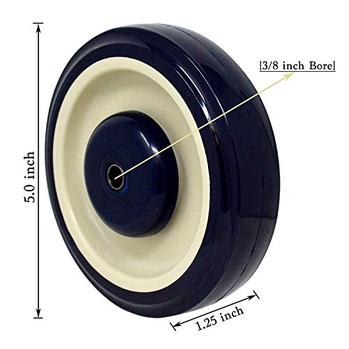 SYRATION 5" 10 Pack Polyurethane Stepped and Full Tread Face w/Double Ball Bearing Shopping Cart Wheel 2500 lbs Total Capacity