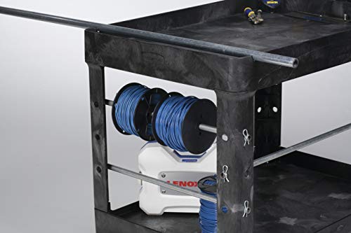 Rubbermaid Commercial Products 2-Shelf Utility/Service Cart, Medium, Lipped Shelves, Ergonomic Handle, Pneumatic Casters, 500 lbs. Capacity, for Warehouse/Garage/Cleaning/Manufacturing (FG452010BLA)