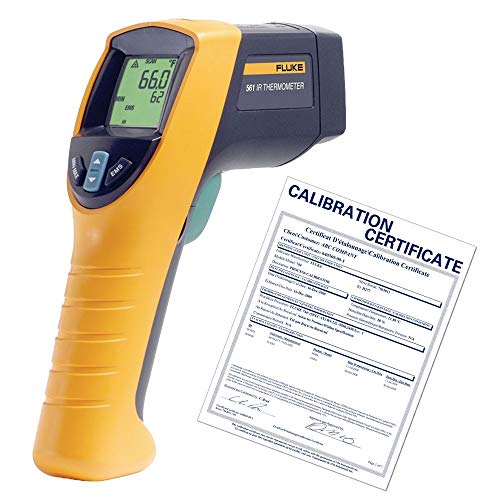 Fluke - 561CAL 561 HVAC Pro Infrared Thermometer, 2 AA Battery, -40 to +1022 Degree F Range with a NIST-Traceable Calibration Certificate with Data