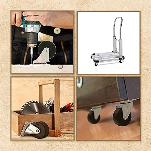 MegaDeal 12 Pack 2 - Inch Swivel Caster Wheels 50Lbs each, Rubber Base with Top Plate & Bearing With Screw