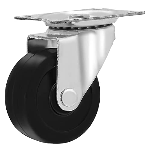 MegaDeal 12 Pack 2 - Inch Swivel Caster Wheels 50Lbs each, Rubber Base with Top Plate & Bearing With Screw
