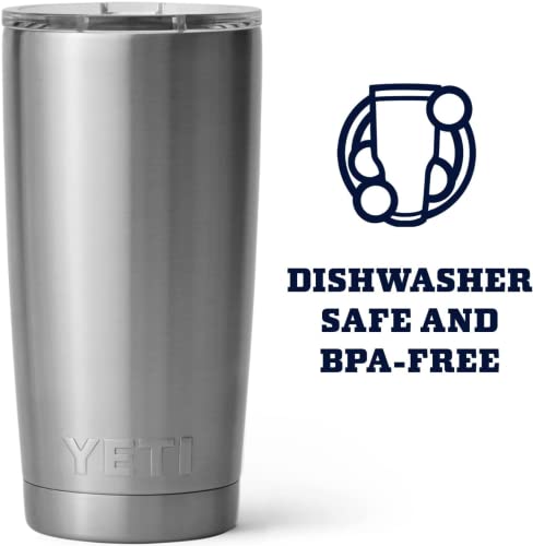 YETI Rambler 20 oz Tumbler, Stainless Steel, Vacuum Insulated with MagSlider Lid, Stainless