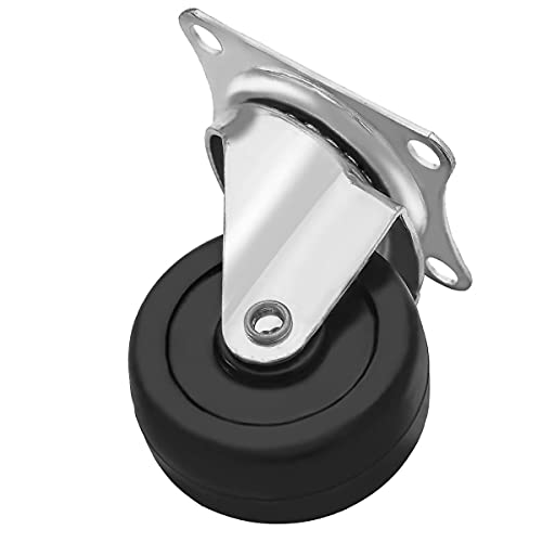 MegaDeal 12 Pack 2 - Inch Swivel Caster Wheels 50Lbs each, Rubber Base with Top Plate & Bearing With Screw