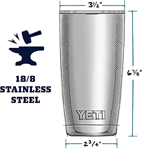 YETI Rambler 20 oz Tumbler, Stainless Steel, Vacuum Insulated with MagSlider Lid, Black