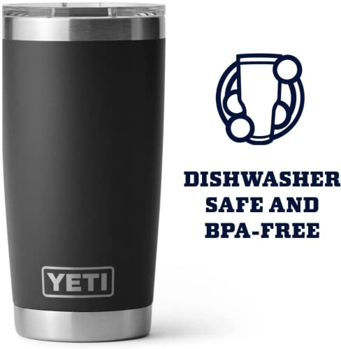 YETI Rambler 20 oz Tumbler, Stainless Steel, Vacuum Insulated with MagSlider Lid, Black