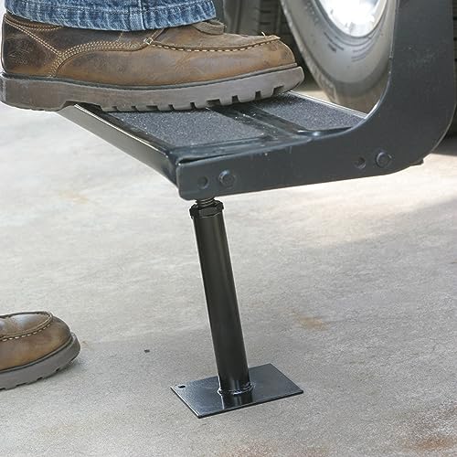 Camco Save-A-Step Brace, Stabilizes RV Steps and Helps Prevent RV Movement. Protects RV Steps from Sag and Wear (7-5/8"-14") (43691), 7-5/8" - 14" Brace , black