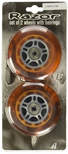 Razor Scooter Replacement Wheels Set with Bearings - Orange