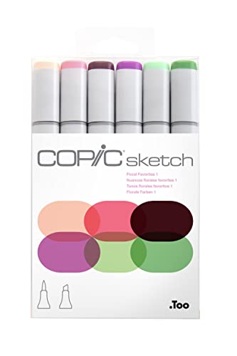 Copic Sketch, Alcohol Markers, 6pc Set, Floral Favorites 1