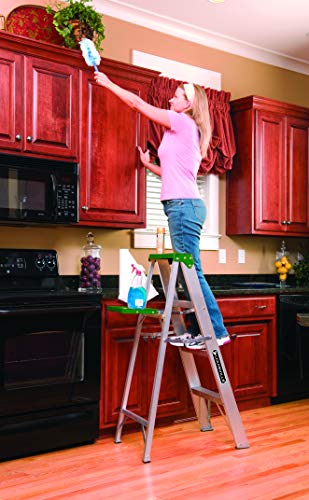 Louisville Ladder 4-Foot Aluminum Step Ladder, 225-Pound Capacity, AS4004,Silver