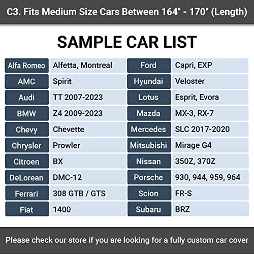 iCarCover 30-Layer Premium Car Cover Waterproof All-Weather Rain Snow UV Sun Hail Protector for Automobiles, Automotive Accessories Full Exterior Indoor Outdoor Cover, Fit for Sedan (164-170 inch)