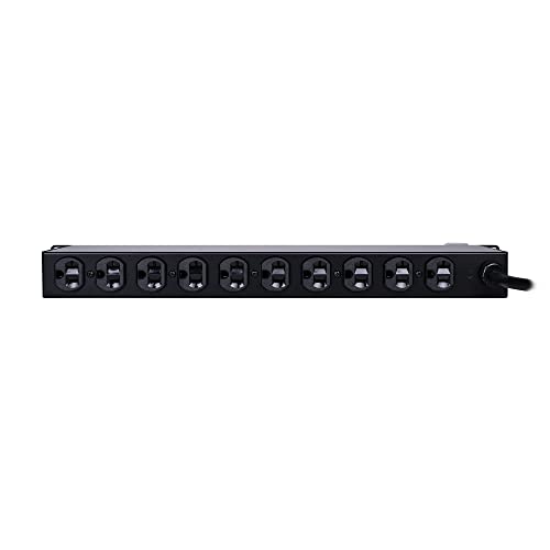 CyberPower CPS1220RMS Surge Protector, 120V/20A, 12 Outlets, 15ft Power Cord, 1U Rackmount, Black
