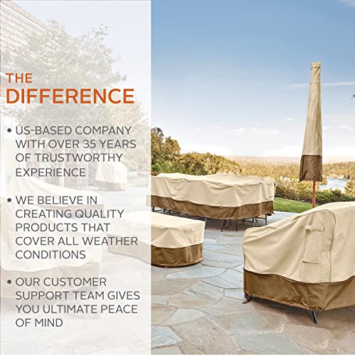 Classic Accessories Veranda Water-Resistant 70 Inch Patio V-Shaped Sectional Lounge Set Cover, Patio Furniture Covers, Pebble/Bark/Earth