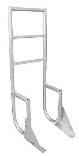 Extreme Max 3005.3470 Heavy-Duty Aluminum Flip-Up Dock Ladder with Comfort Use Round Tube Frame and 21" Wide Steps - 3-Step, 300 lbs. Weight Capacity