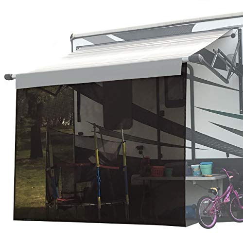 RV Sun Shade Screen for Awning - 6' X 8' 5'' Brown Mesh Sunshade Motorhome Camping Trailer UV Sunblocker Canopy Sunscreen - Shadeidea Offer 3 Years Warranty