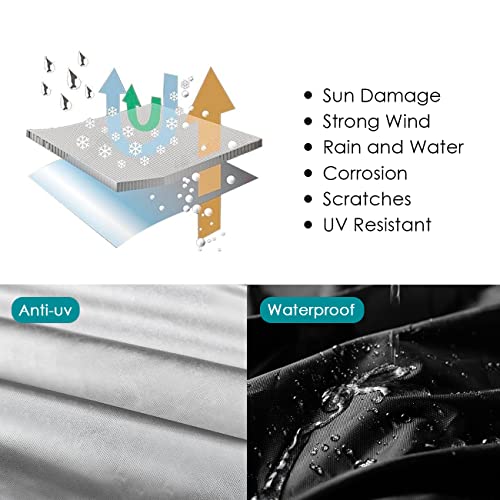 Favoto Bike Cover Waterproof Outdoor Bicycle Cover Thicken Oxford 29 Inch Windproof Snow Rustproof with Lock Hole Storage Bag for Mountain Road Bike City Bike Beach Cruiser Bike, Silver