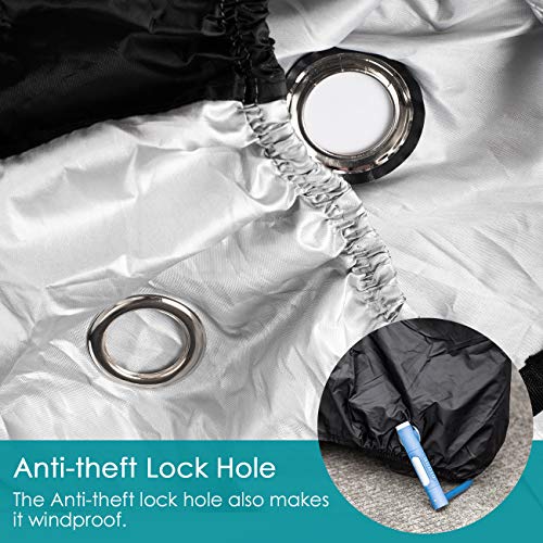 Favoto Bike Cover Waterproof Outdoor Bicycle Cover Thicken Oxford 29 Inch Windproof Snow Rustproof with Lock Hole Storage Bag for Mountain Road Bike City Bike Beach Cruiser Bike, Silver