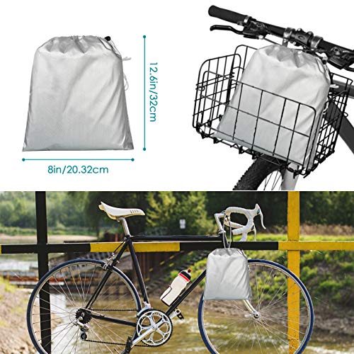 Favoto Bike Cover Waterproof Outdoor Bicycle Cover Thicken Oxford 29 Inch Windproof Snow Rustproof with Lock Hole Storage Bag for Mountain Road Bike City Bike Beach Cruiser Bike, Silver