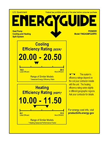 Pioneer Minisplit Heatpump, 24000 BTU-208/230 V, White