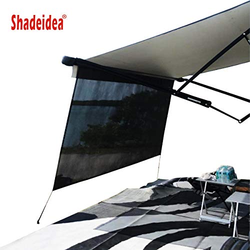 Shadeidea RV Awning Sun Shade Screen for Awning - 8' X 10' 5'' Black Mesh Sunshade Motorhome Camping Trailer UV Sunblocker Canopy Sunscreen - Offer 3 Year Warranty