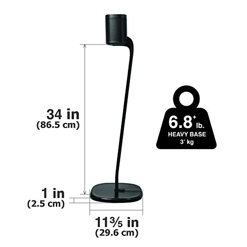 GT STUDIO Sonos Speaker Stands for Sonos One, One SL, Play:1, Play:3, Premium Design Improves Surround Sound, Heavy Base, Complete Cord Concealment - (Pair, Black)